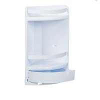 Ъглов рафт за баня, бяла етажерка със сиво чекмедже, Пластмаса , снимка 2 - Етажерки - 44462142