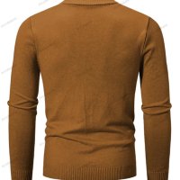 Мъжки ежедневен едноцветен пуловер с половин цип и стояща яка, 10цвята - 023, снимка 17 - Пуловери - 42784816