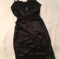 Черна рокля сатен с верижки Avin Alessa Cliche, снимка 14 - Рокли - 35057151