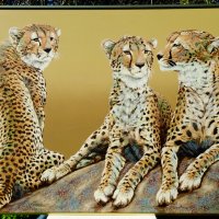 Гепарди Anderson,картина оригинал маслени бои 153 х 103 см., снимка 1 - Картини - 30495189
