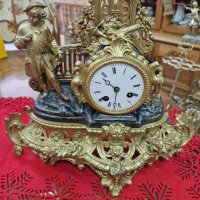 Страхотен антикварен колекционерски френски каминен часовник , снимка 3 - Антикварни и старинни предмети - 42873493