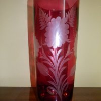 Ретро арт гравирана ваза, снимка 2 - Вази - 30360183