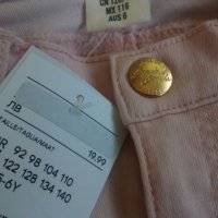  Нови бледорозави дънки марка HM - размер 116., снимка 3 - Детски панталони и дънки - 35526718