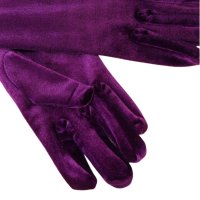 Елегантни дълги ръкавици от лилав плюш - код 8652, снимка 2 - Ръкавици - 44290440