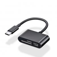 USB Type C адаптер с SD/TF четец на карти за Macbook и Смартфон, снимка 1 - Аксесоари за Apple - 37437257