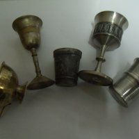 № 6968 лот - 5 броя стари метални чашки - различни видове , снимка 5 - Други ценни предмети - 40594309