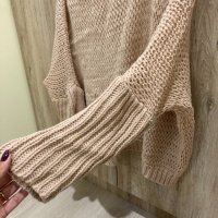 Розов пуловер с паднало рамо , снимка 2 - Блузи с дълъг ръкав и пуловери - 34415860