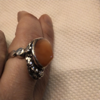 Авторска изработка масивен сребърен пръстен с карнеол, снимка 8 - Пръстени - 36523367
