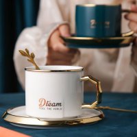 Луксозен порцеланов сет за кафе или чай - в три цвята, снимка 2 - Чаши - 37642647