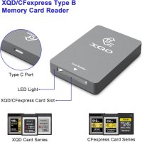 CFexpress Type B Четец на карти USB 3.1 Gen 2 10Gbps, алуминиев, съвместим с Thunderbolt 3, снимка 2 - Чанти, стативи, аксесоари - 42635091
