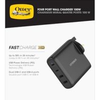 Ново Бързо и Устойчиво 4-портово Зарядно - USB-C/A, 100W, OtterBox, снимка 4 - Друга електроника - 44176608