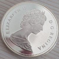 1 сребърен долар 1982 година Канада Елизабет II сребро 2, снимка 5 - Нумизматика и бонистика - 37435705