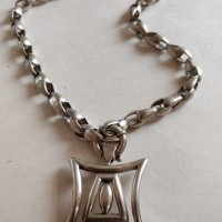 Сребърен ланец с висулка, снимка 1 - Колиета, медальони, синджири - 42305931