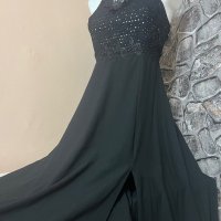 Дълга черна рокля размер S/M, снимка 2 - Рокли - 40878883