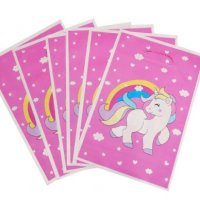 10 бр Торбички Детски Еднорог Unicorn розови за сладки подарък рожден ден парти, снимка 1 - Други - 30995465