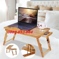 Луксозна бамбукова маса за Лаптоп / Компютър - бюро за легло поставка, снимка 5 - Бюра - 30894032