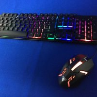 Комплект геймърска светеща клавиатура и мишка. Jedel GK110+, снимка 2 - Клавиатури и мишки - 34977152