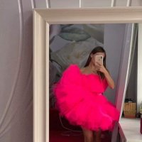  Официална Розова рокля с тюл Кендал Avin Alessa Cliche бал кръщене prom , снимка 7 - Рокли - 27432278
