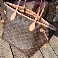 Кафява чанта/реплика  Louis Vuitton Neverfull  код DS-67ZX, снимка 1 - Чанти - 40815290