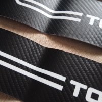 Качествени черен карбон стикери за прагове с надпис Touran на Volkswagen кола автомобил ван +подарък, снимка 6 - Аксесоари и консумативи - 44180471