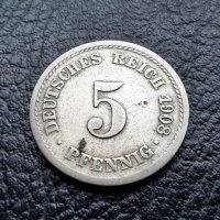 Стара монета 5 пфенига 1908 г. буква  F - Германия -топ цена !, снимка 13 - Нумизматика и бонистика - 39779148