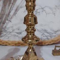 2 броя комплект бронзови свещници за една свещ., снимка 5 - Антикварни и старинни предмети - 44466611