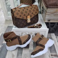 Louis Vuitton комплект чанта и боти, снимка 1 - Дамски боти - 30804814