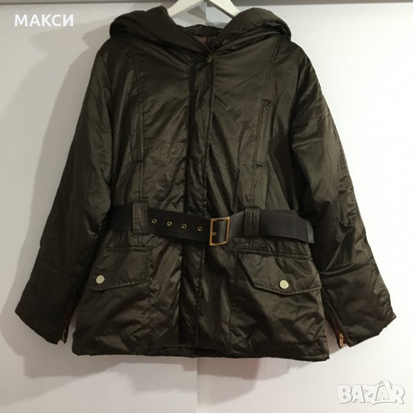 Марково ЗАРА ефектно топло яке с красива яка, джобове, колан, скрит метален цип , снимка 1