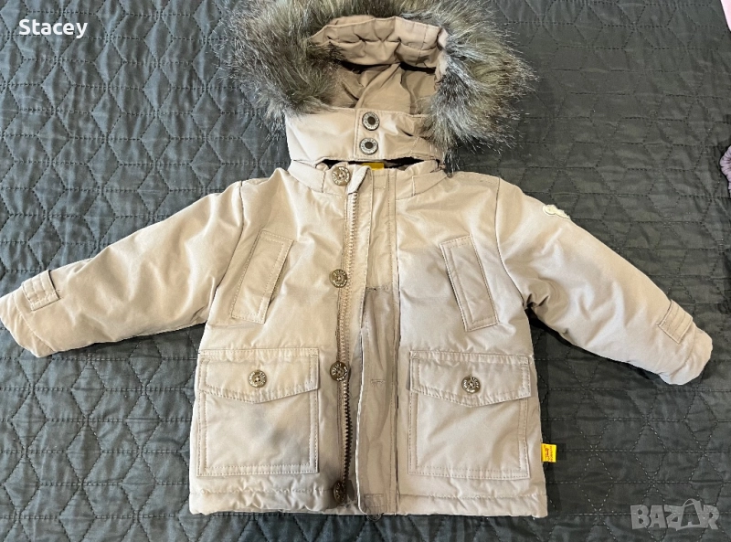 Бебешко зимно яке с пухена качулка, снимка 1