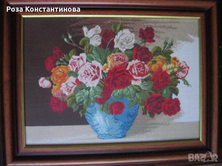 Ваза с рози, снимка 1