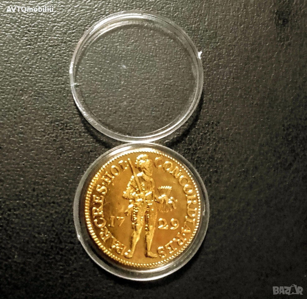 Позлатена монета 1 Дукат 1729 г, снимка 1