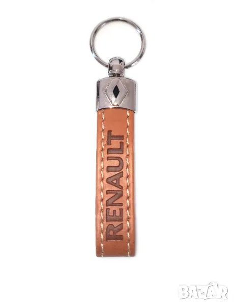 Автомобилен кожен ключодържател за Renault Рено / Кафяв Цвят Стилни и Елегантни Аксесоари М2, снимка 1