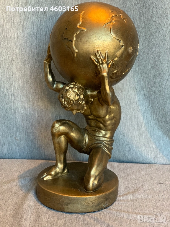 Скулптура на Атлас Титан, държащ глобус, снимка 1