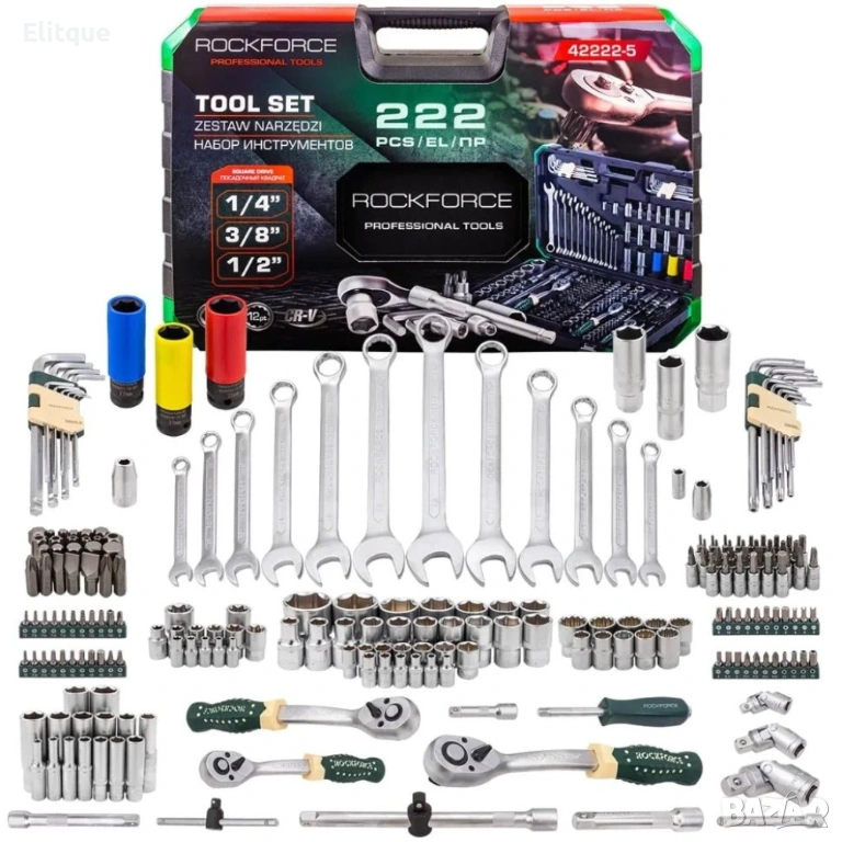 ГЕДОРЕ 222 ЧАСТИ 1/4″, 3/8″, 1/2″ ROCKFORCE, снимка 1