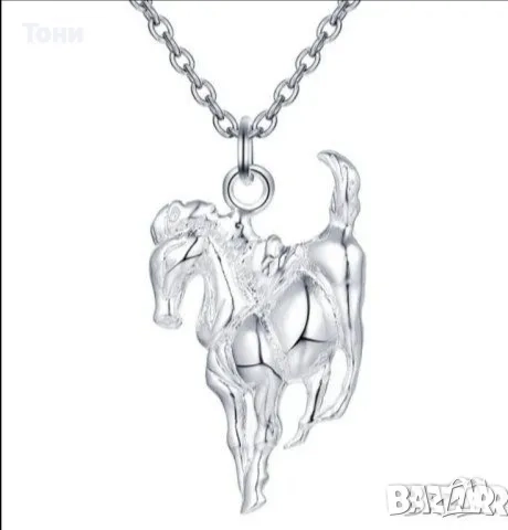 Сребърно Дамско Колие с Кон Ново , снимка 1