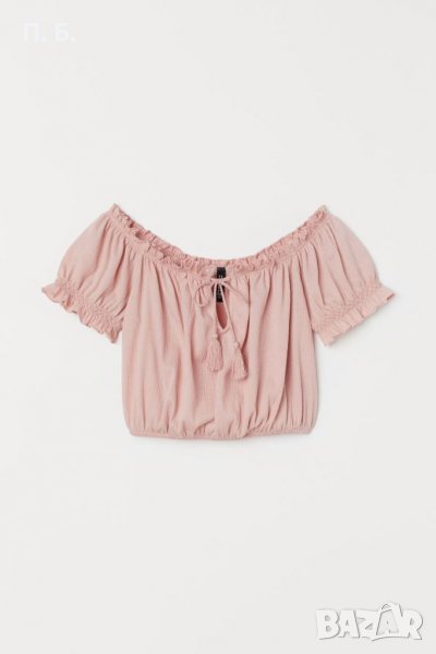 Розова блуза с голи рамене H&M, снимка 1