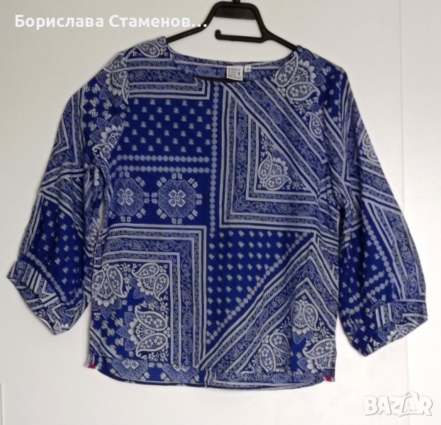 Блуза Emily Van Den Bergh, синя с червени кантове, снимка 1