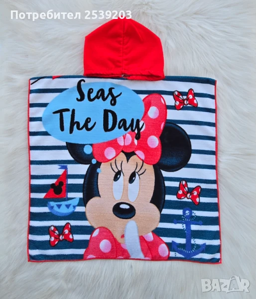 Детско пончо за плаж Мини Маус 3-6 години , снимка 1