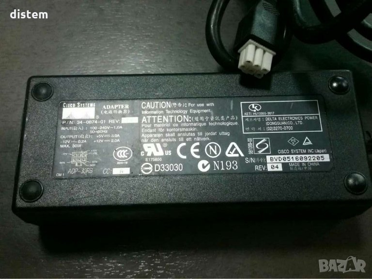 CISCO 34-0874-01 30W AC ADAPTER 6PIN CONNECTOR ЗА СЕРИЯ CISCO 1700, снимка 1
