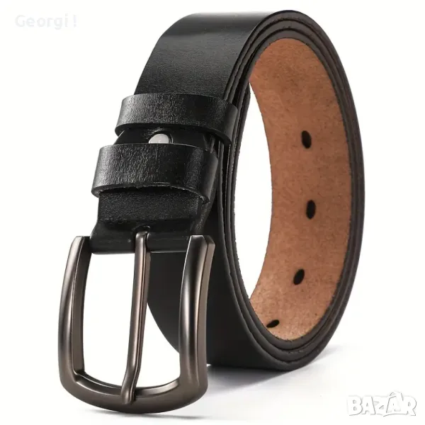 Комплект Мъжки Кожени Колани, черен и кафяв /2ва броя (Промоция)!, снимка 1