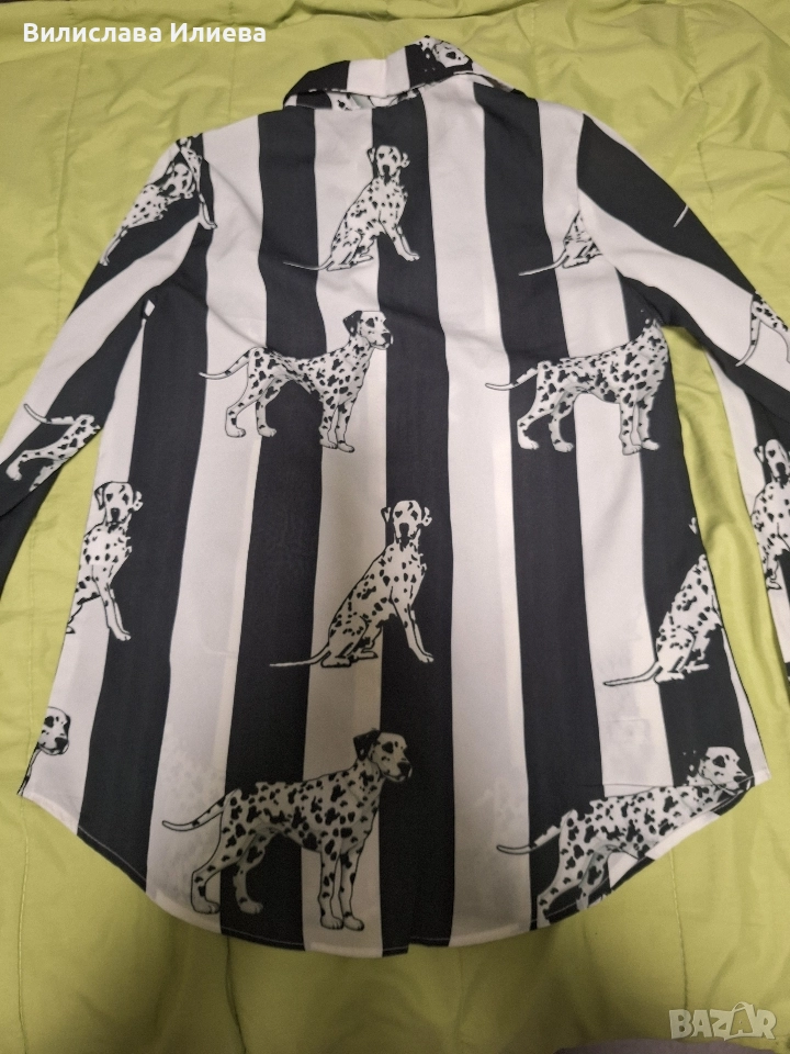 Дамска риза с принт кучета, снимка 1