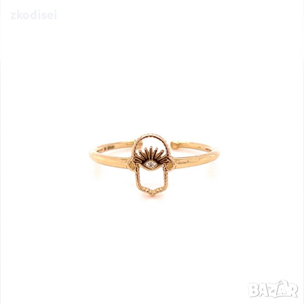 Златен дамски пръстен 1,38гр. размер:56 14кр. проба:585 модел:20030-2, снимка 1