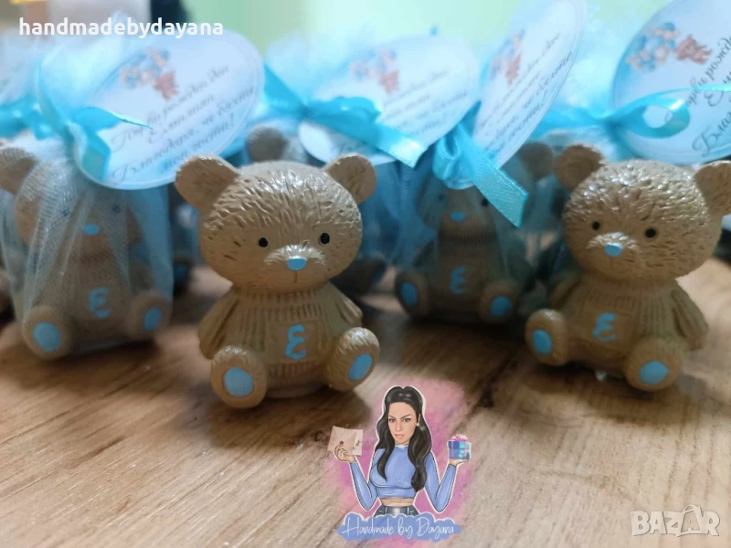 Подаръчета за гости - мече с буквичка , снимка 1
