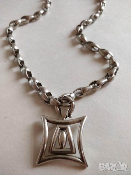 Сребърен ланец с висулка, снимка 1
