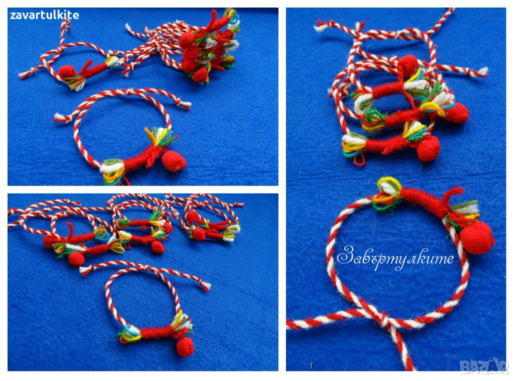 Арт мартеници гривни от вълна, снимка 1