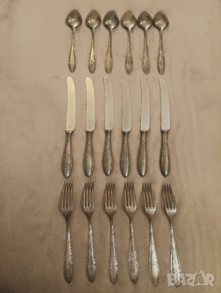 Стари прибори за хранене, посребрени. , снимка 1