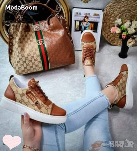 Дамски комплект обувки и чанта Gucci , снимка 1
