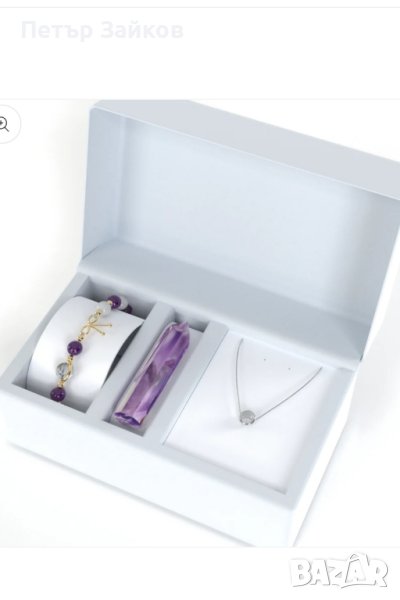 Кутия  - аметист и лунен камък, снимка 1