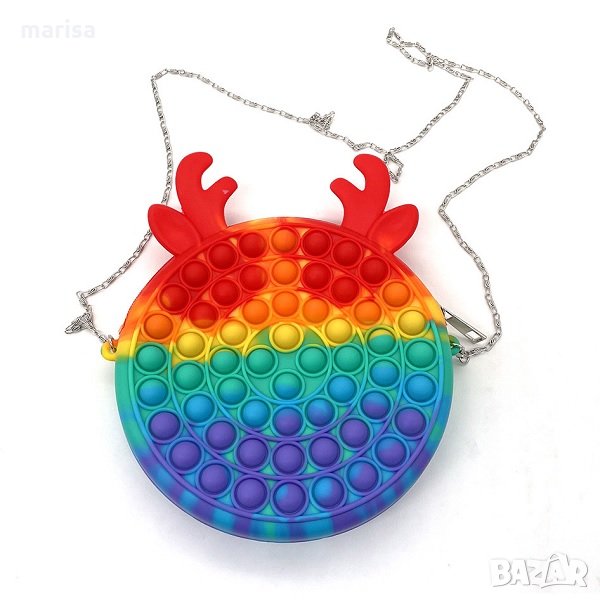 Pop it игра, Fidget Toys, Попит чанта с рогца, дъга Код: 11101246-3, снимка 1