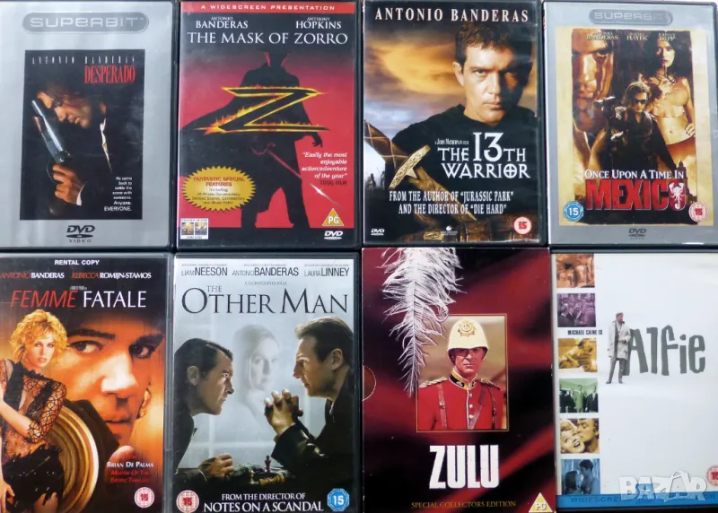 16 DVDs 6 Antonio Banderas Movies + Michael Caine + more. 20Lv for all., снимка 1